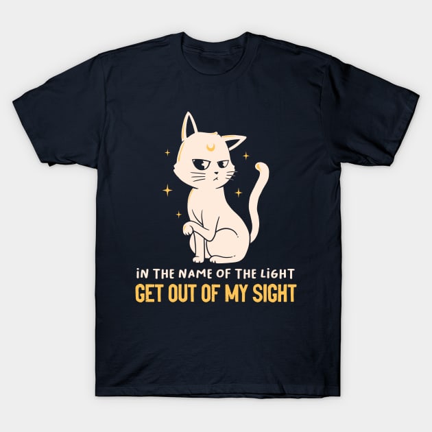 In The Name Of The Light Funny Cute Cat T-Shirt by eduely